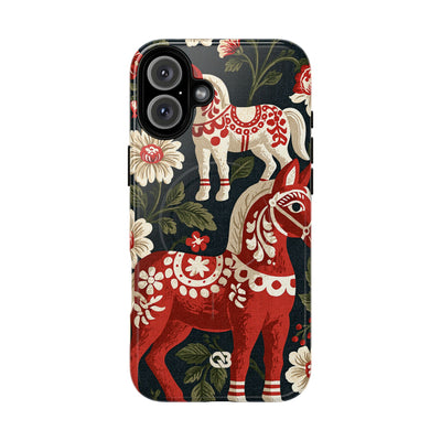 Nordic Dala Meadow · Tough 2.0 Magnetic Phone Case for iPhone · Red