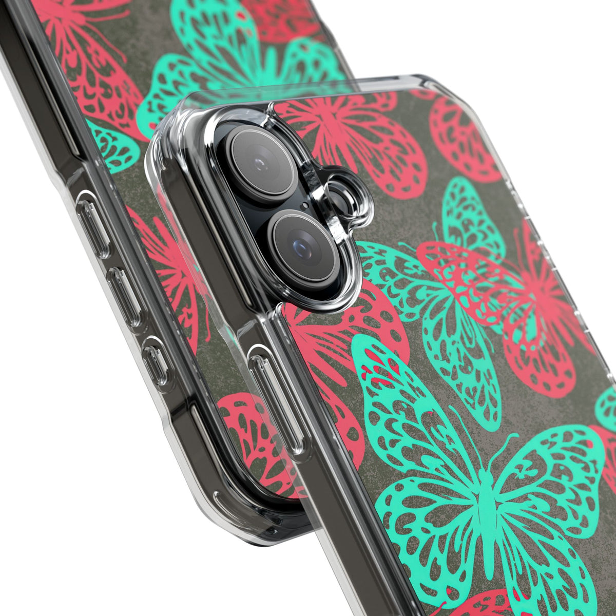 Electric Papillon · Clear Impact Magnetic Phone Case for iPhone · Pink