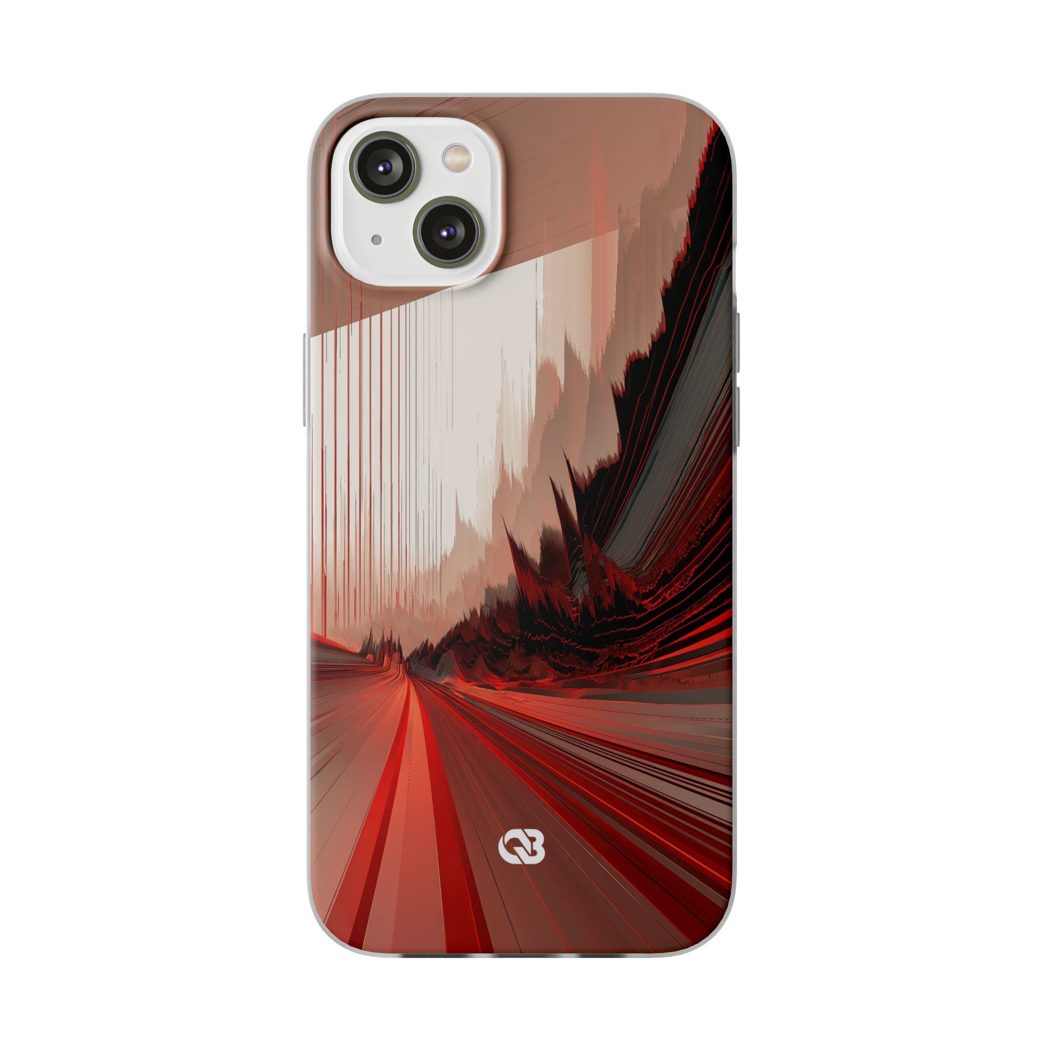 Red Lite Phone Case for iPhone - Crimson Pulse Horizon