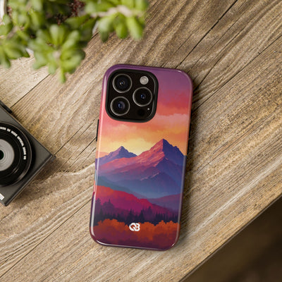 Crimson Mountain Dusk · Tough Phone Case for iPhone