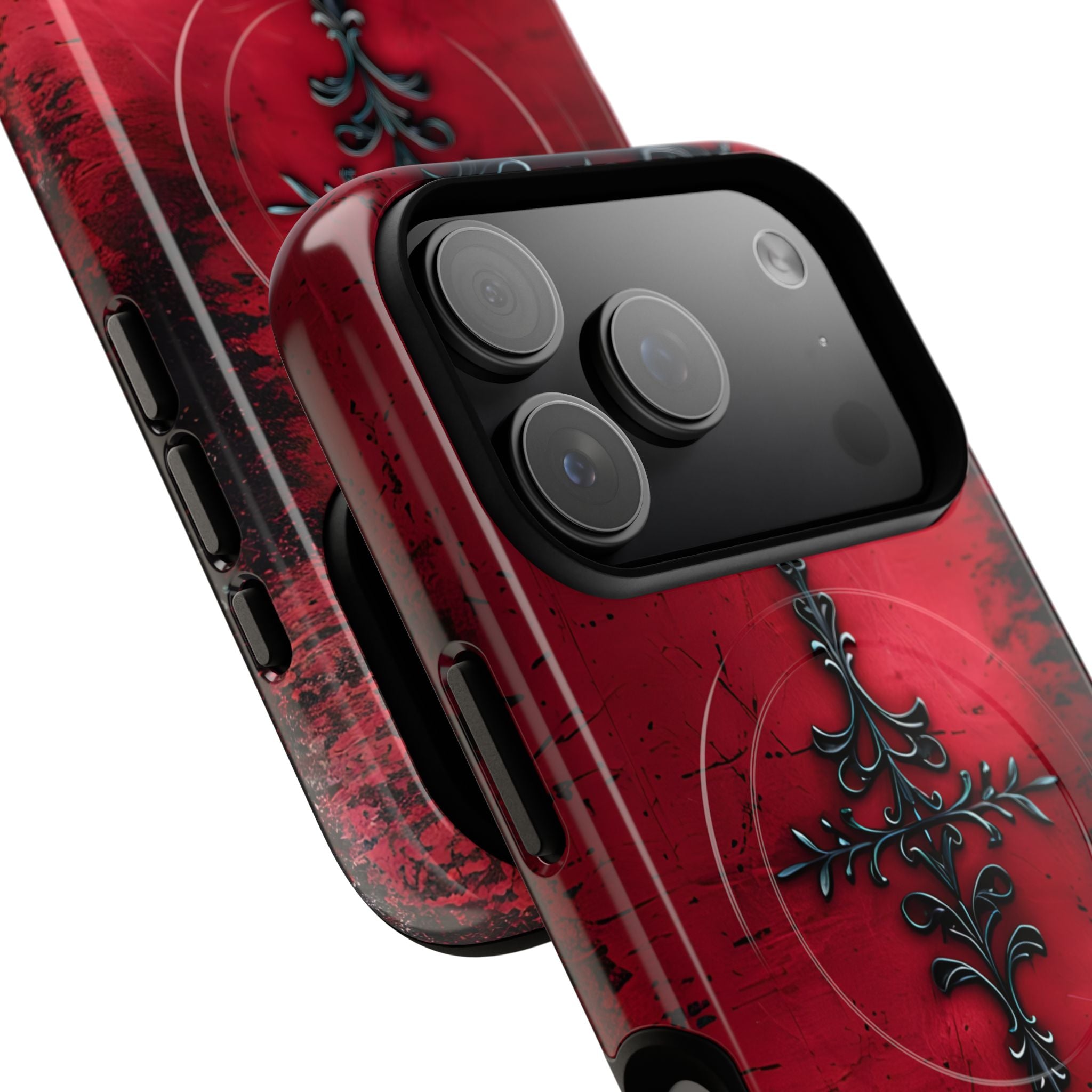 Crimson Gothic Filigree · Tough+ Coque de téléphone pour iPhone · MagSafe