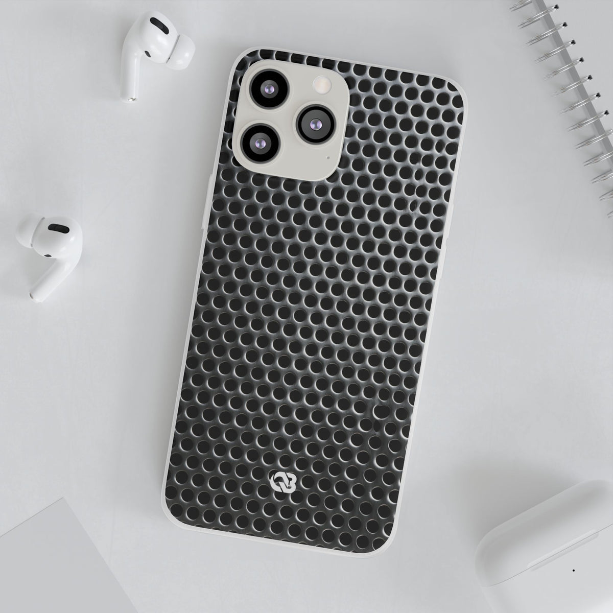 Brushed Perforated Steel · Lite Phone Case for iPhone ·  Silver