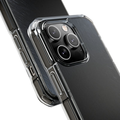 Brushed Obsidian Steel · Clear Impact Magnetic Phone Case for iPhone ·  Black