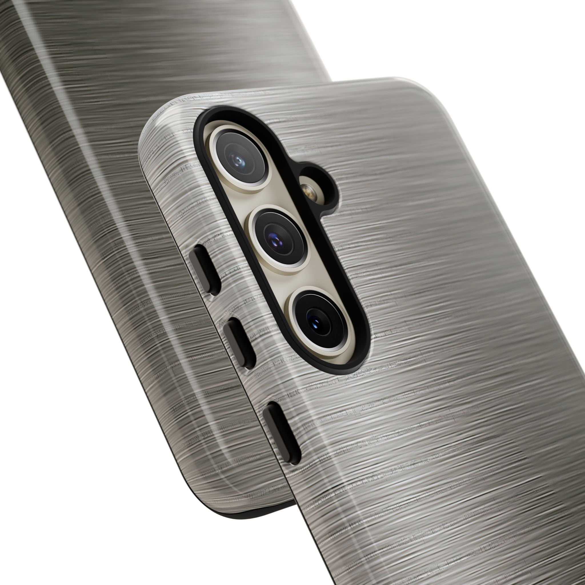 Grey Tough Phone Case for Samsung - Brushed Industrial Steel