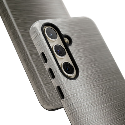Grey Tough Phone Case for Samsung - Brushed Industrial Steel