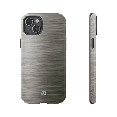Grey Tough Phone Case for iPhone - Brushed Industrial Steel