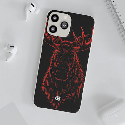 Crimson Horizon Moose · Lite Phone Case for iPhone ·  Black