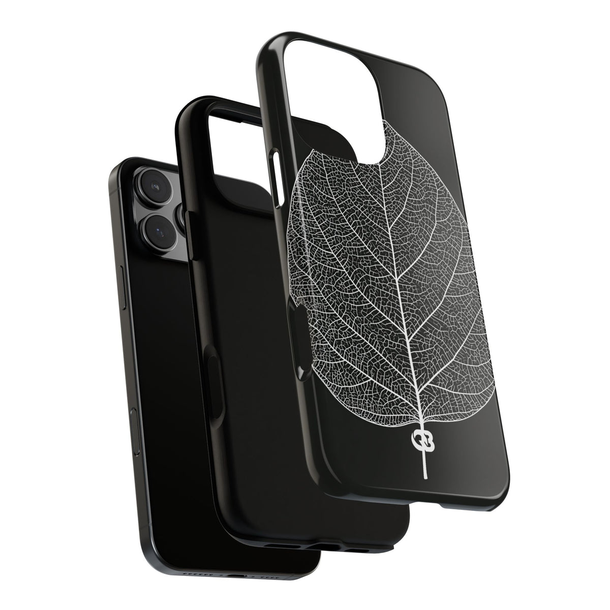 Monochrome Leaf Skeleton · Tough Phone Case for iPhone · Black