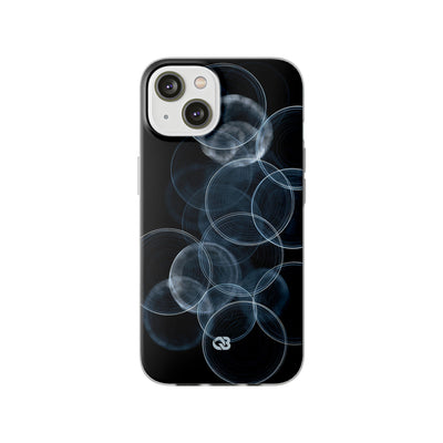 Blue Lite Phone Case for iPhone - Cyan Pulse Ripple