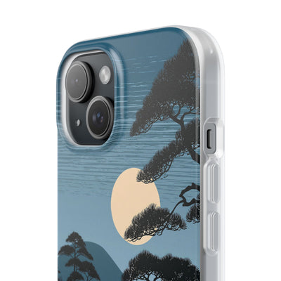 Blue Lite Phone Case for iPhone - Midnight Kyoto Pine