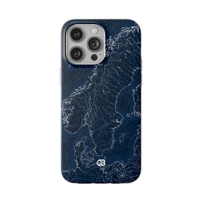Nordic Contour Chart · Lite Phone Case for iPhone ·  Blue