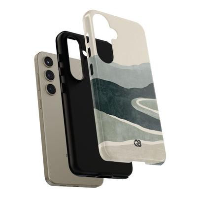 Green Tough Phone Case for Samsung - Misty Sage Valley