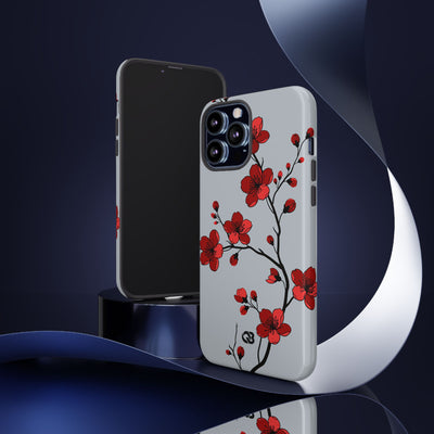 Scarlet Plum Blossom · Tough Phone Case for iPhone · Red