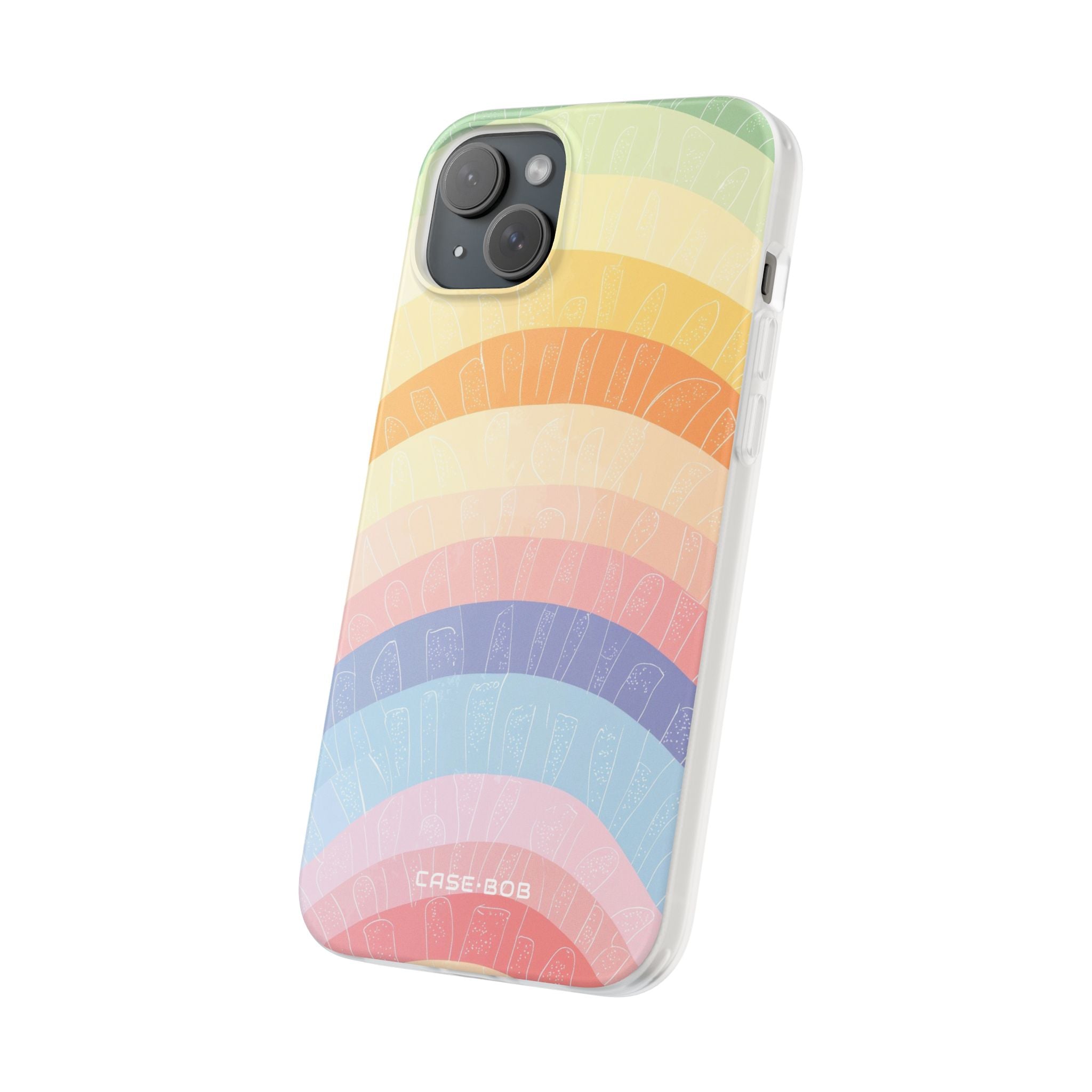 Pastell Regenbogen Bänder iPhone 15 Plus Case - Soft