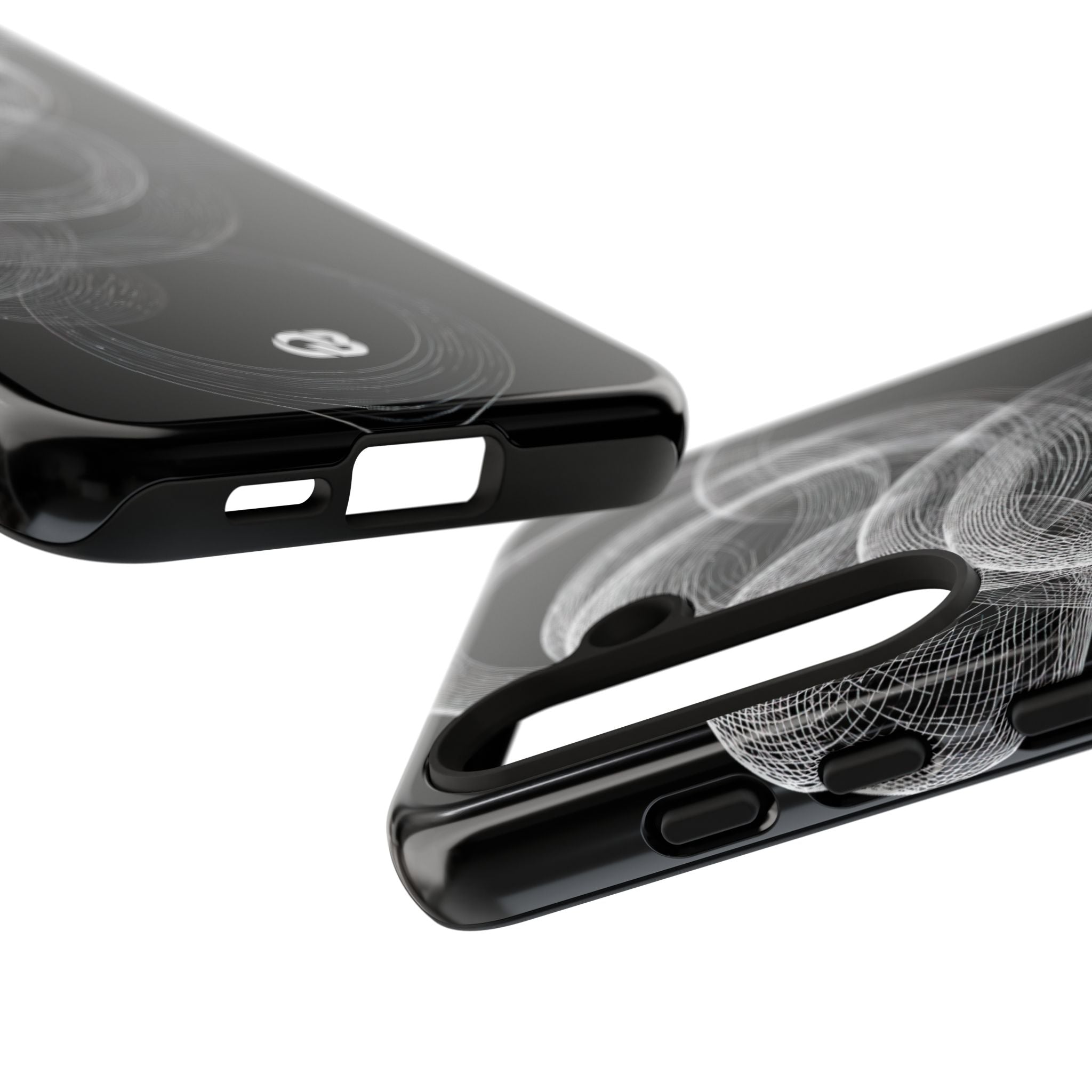 Black Tough Phone Case for Samsung - Kinetic Wireframe Orbit