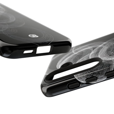 Black Tough Phone Case for Samsung - Kinetic Wireframe Orbit