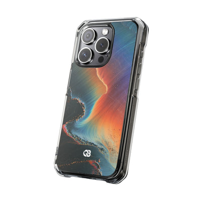 Prismatic Aura Shift · Clear Impact Magnetic Phone Case for iPhone · Blue