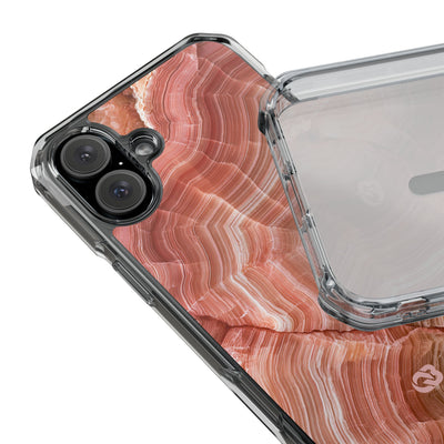 Blushing Rose Strata · Clear Impact Magnetic Phone Case for iPhone · Pink