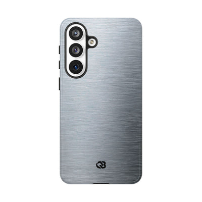 Silver Tough Phone Case for Samsung - Satin Chrome Grain