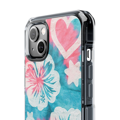 Tropical Hibiscus Bloom · Clear Impact Magnetic Phone Case for iPhone · Teal