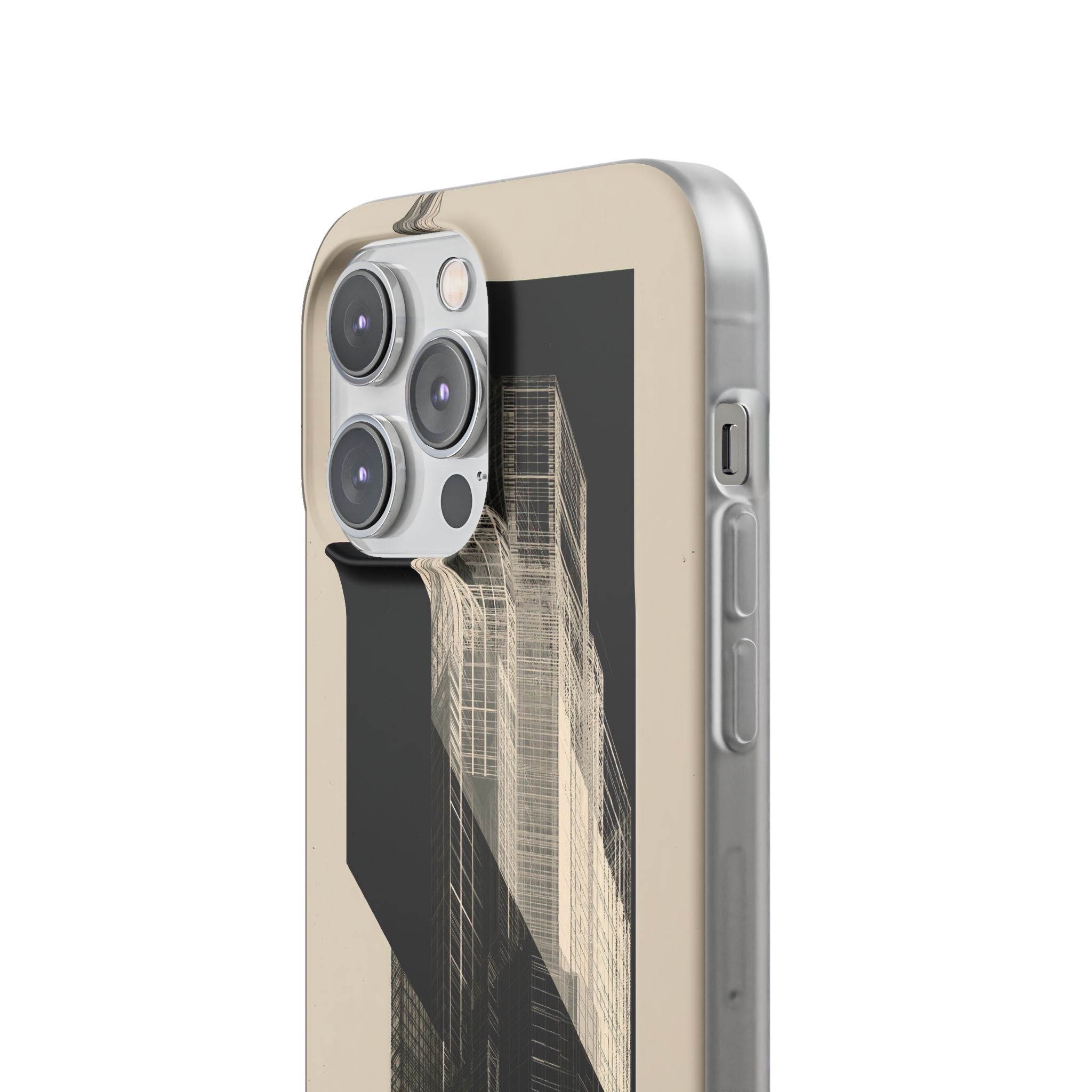 Beige Lite Phone Case for iPhone - Monolith Urban Grid