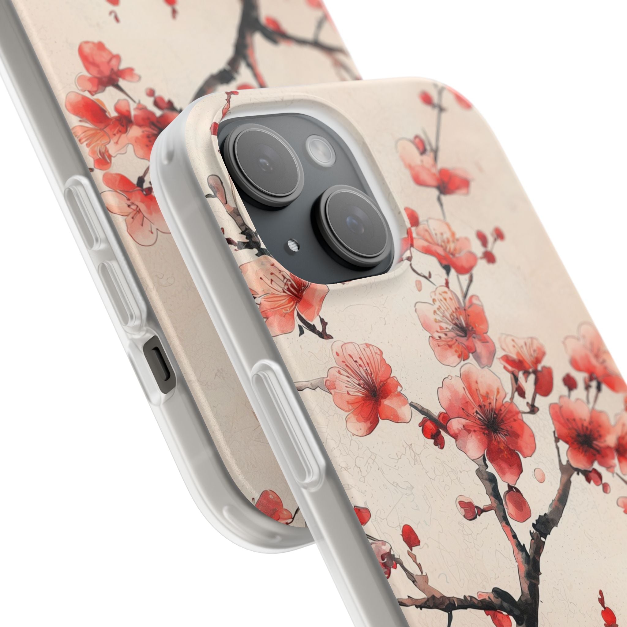 Crimson Silk Flora · Soft Custodia per iPhone