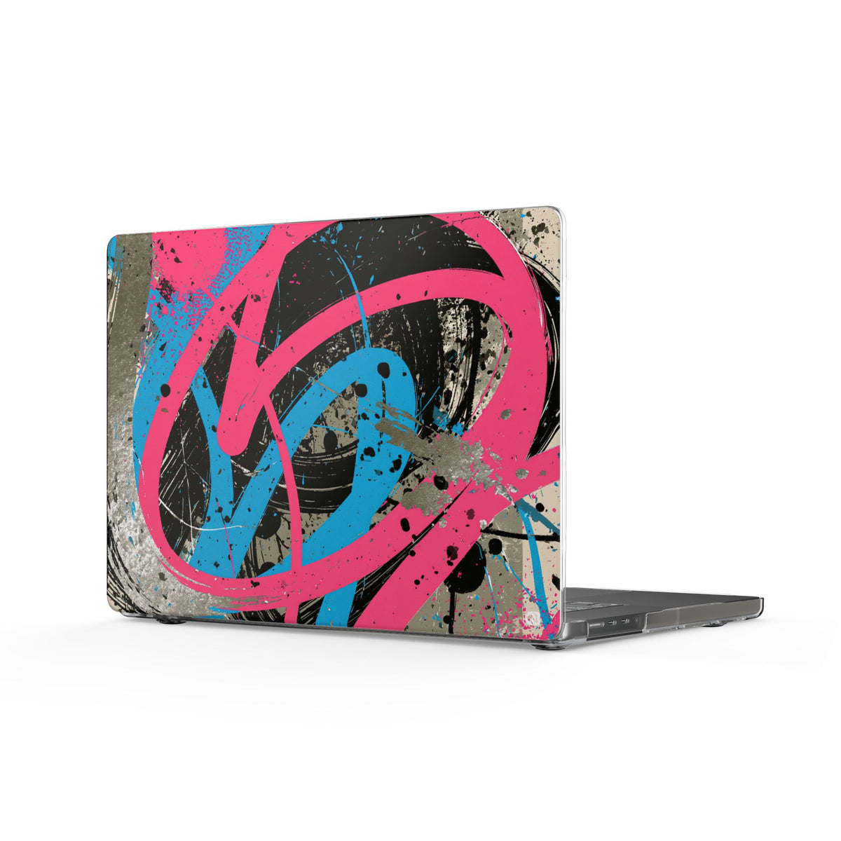 Cyber Splatter Flow · Clear Hard Case for MacBook · Pink