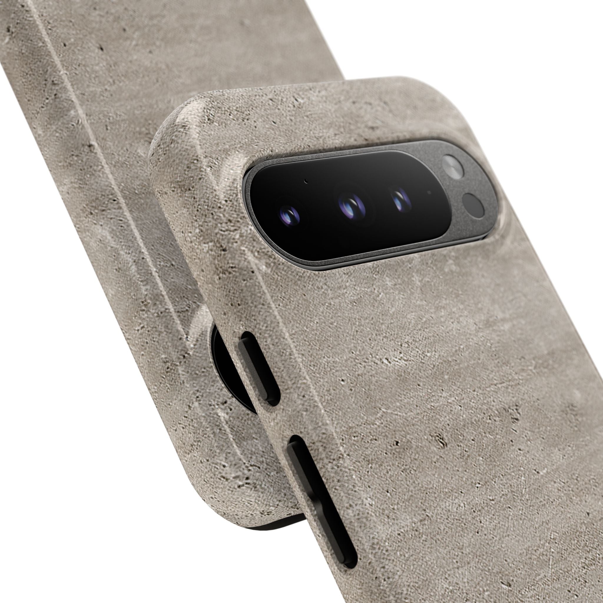Grey Tough Phone Case for Google Pixel - Brutalist Stone Grit