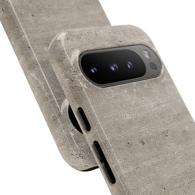 Grey Tough Phone Case for Google Pixel - Brutalist Stone Grit