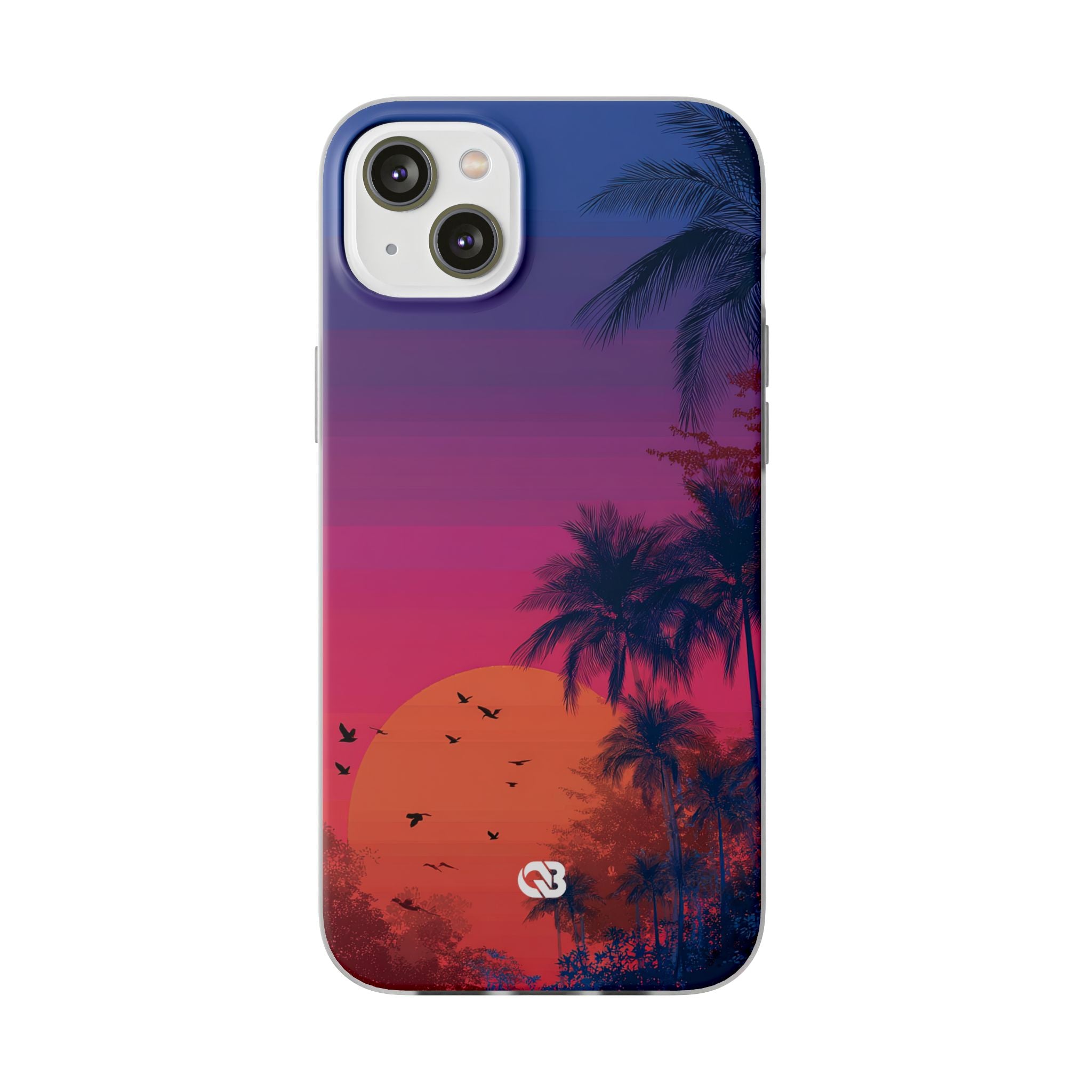 Neon Horizon Palms · Soft Capa para iPhone