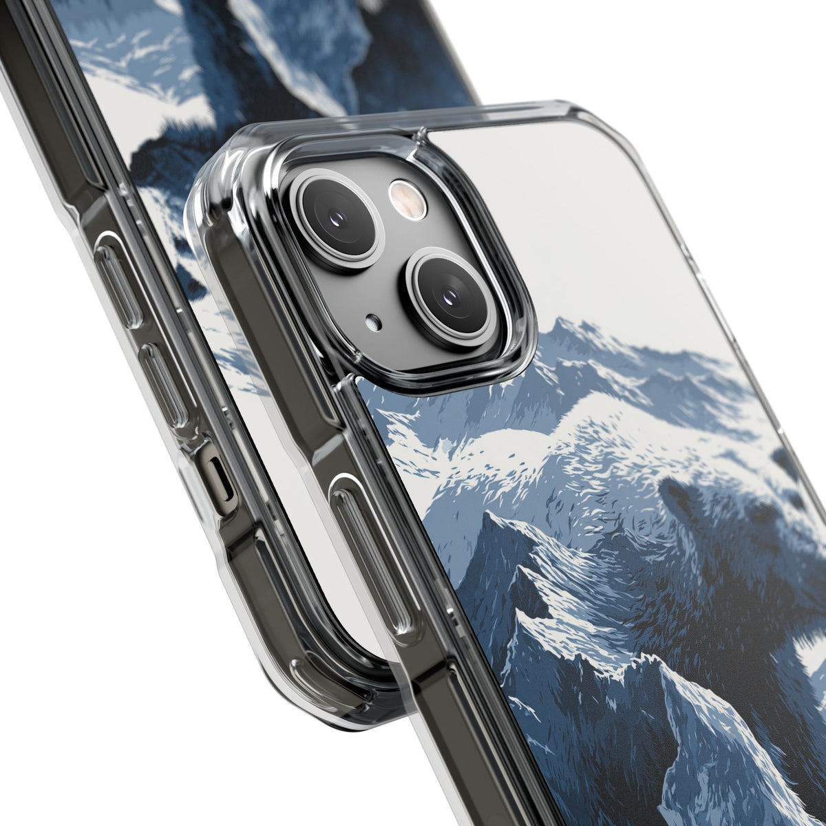 Fjord Summit Bear · Clear Impact Magnetic Phone Case for iPhone · Blue
