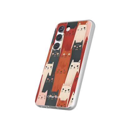 Elongated Cats Zwart Samsung S23 Case - Soft