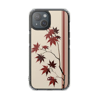 Red Impact MagSafe Phone Case for iPhone - Crimson Momiji Stripe