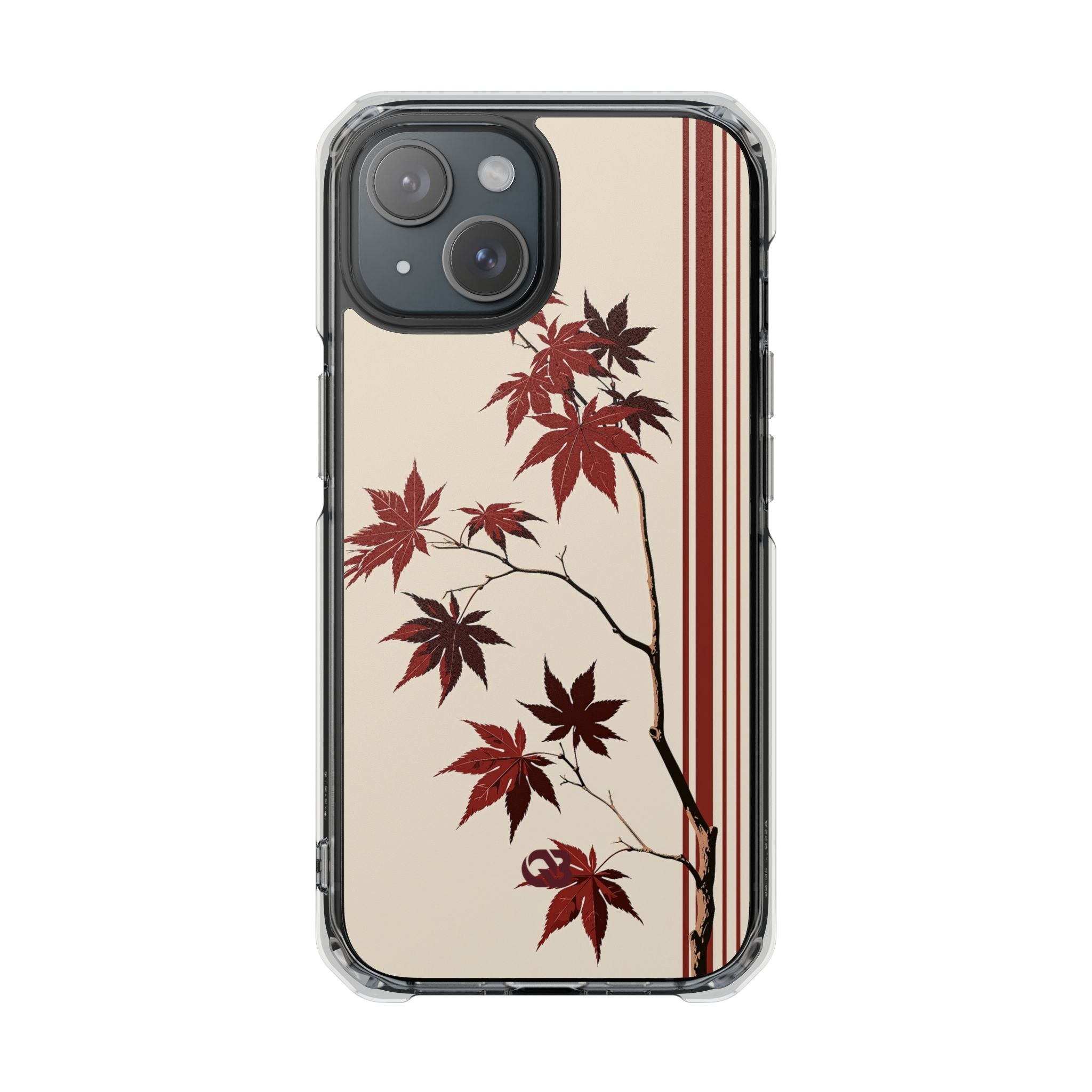 Red Impact MagSafe Phone Case for iPhone - Crimson Momiji Stripe