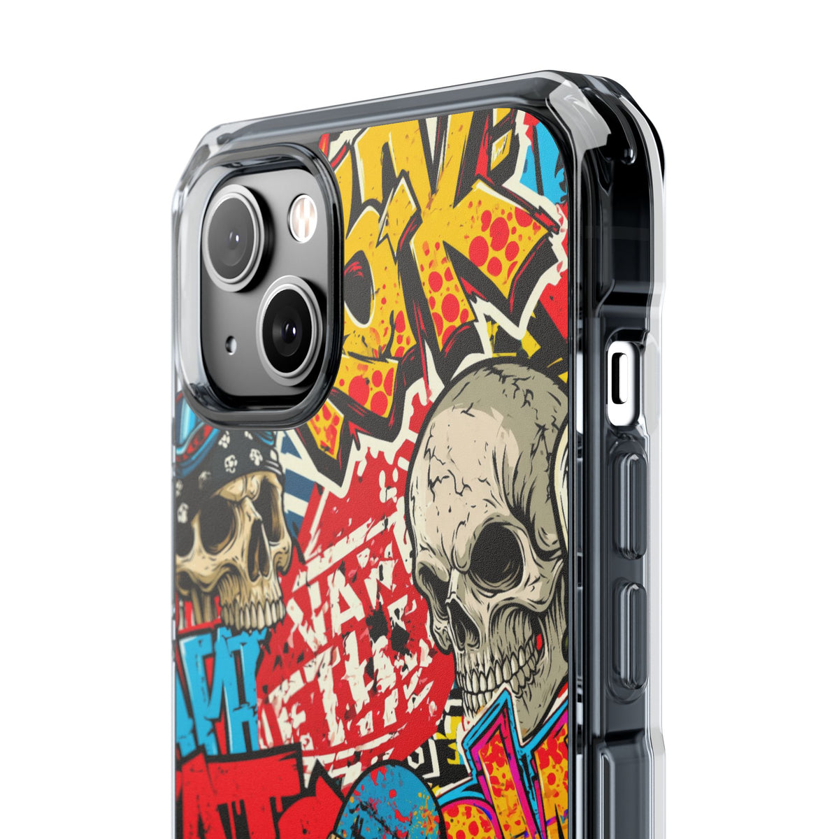 Skate Skull Riot · Clear Impact Magnetic Phone Case for iPhone · Red