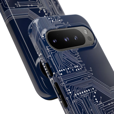 Blue Tough Phone Case for Google Pixel - Cobalt Data Stream