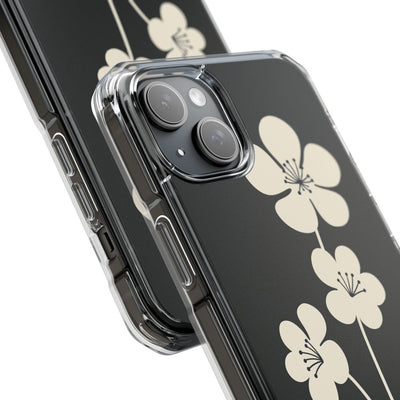 Black Impact MagSafe Phone Case for iPhone - Obsidian Cream Bloom