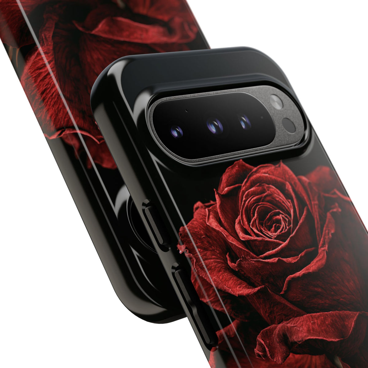 Crimson Noir Rose · Tough Phone Case for Pixel ·  Black