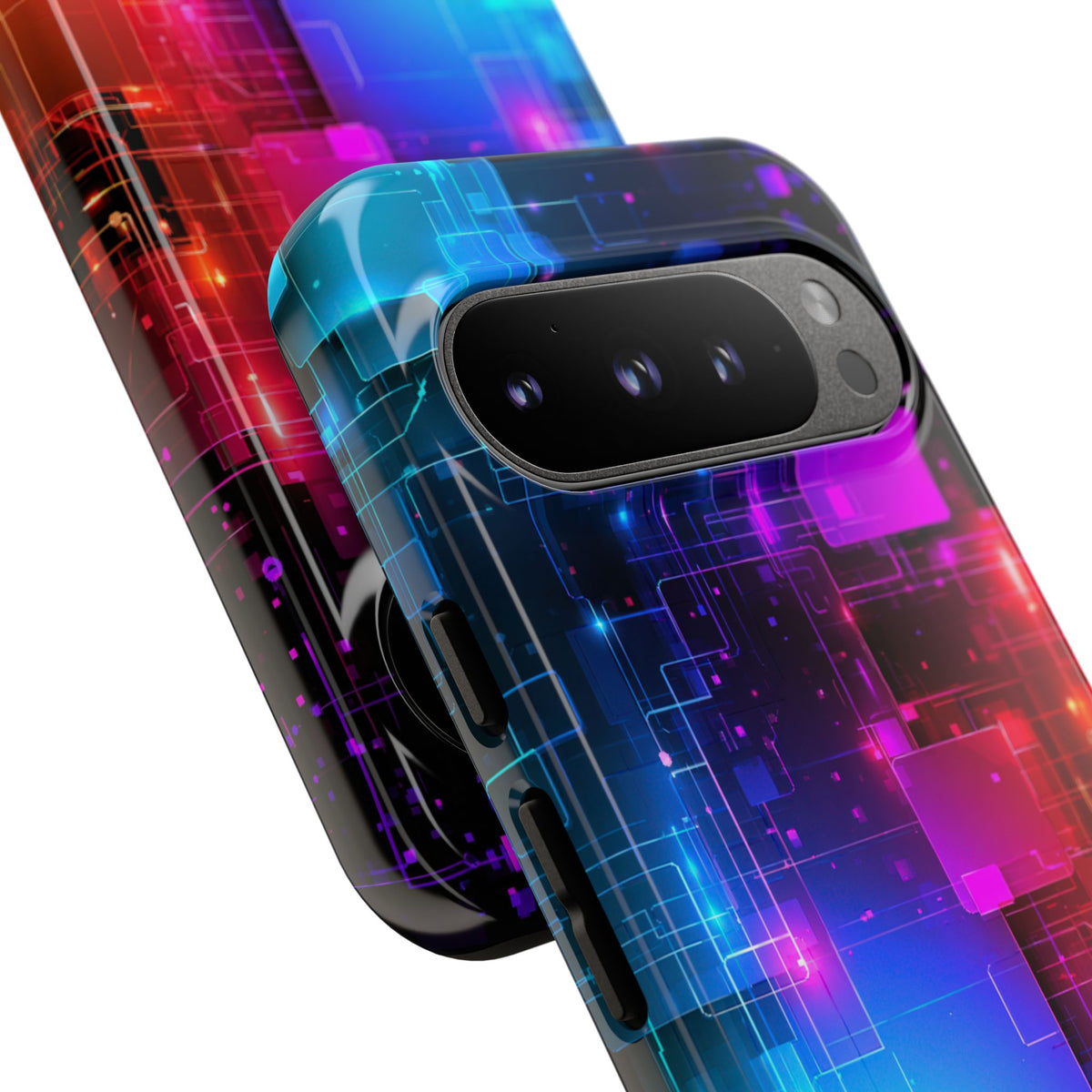 Spectral Circuit Grid · Tough Phone Case for Pixel ·  Black