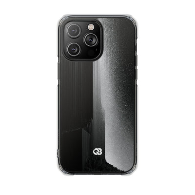 Black Impact MagSafe Phone Case for iPhone - Brutalist Pixel Monolith