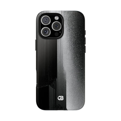 Black Tough Phone Case for iPhone - Brutalist Pixel Monolith