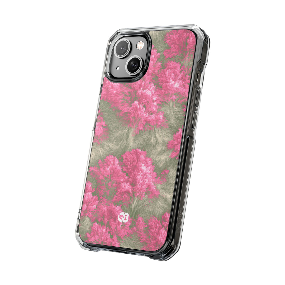 Digital Blossom · Clear Impact Magnetic Phone Case for iPhone · Pink