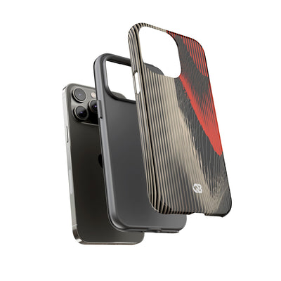 Red Tough Phone Case for iPhone - Crimson Pulse Topo