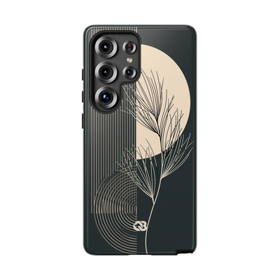 Black Tough Phone Case for Samsung - Obsidian Sand Willow