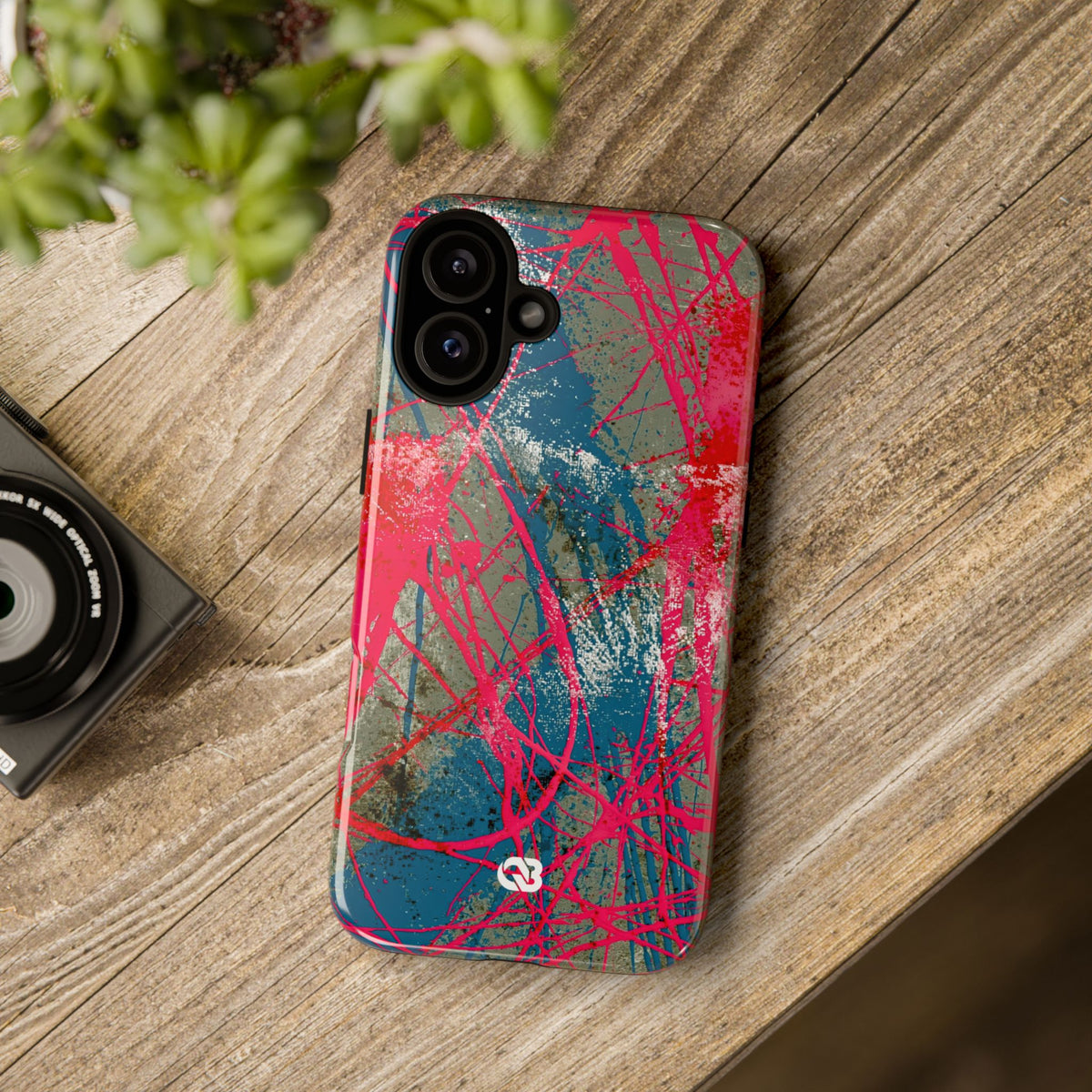 Neon Static Drip · Tough Phone Case for iPhone · Pink