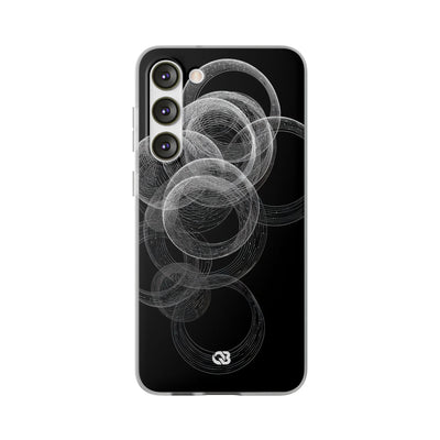 Black Lite Phone Case for Samsung - Kinetic Wireframe Orbit