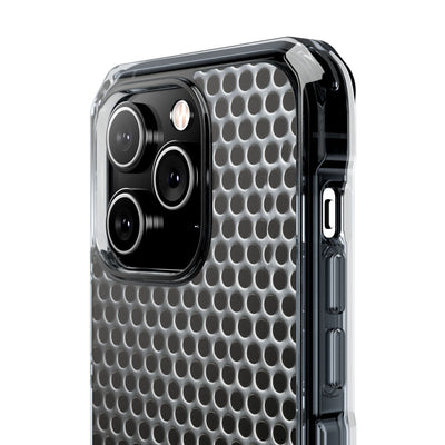 Silver Impact MagSafe Phone Case for iPhone - Brutalist Steel Mesh