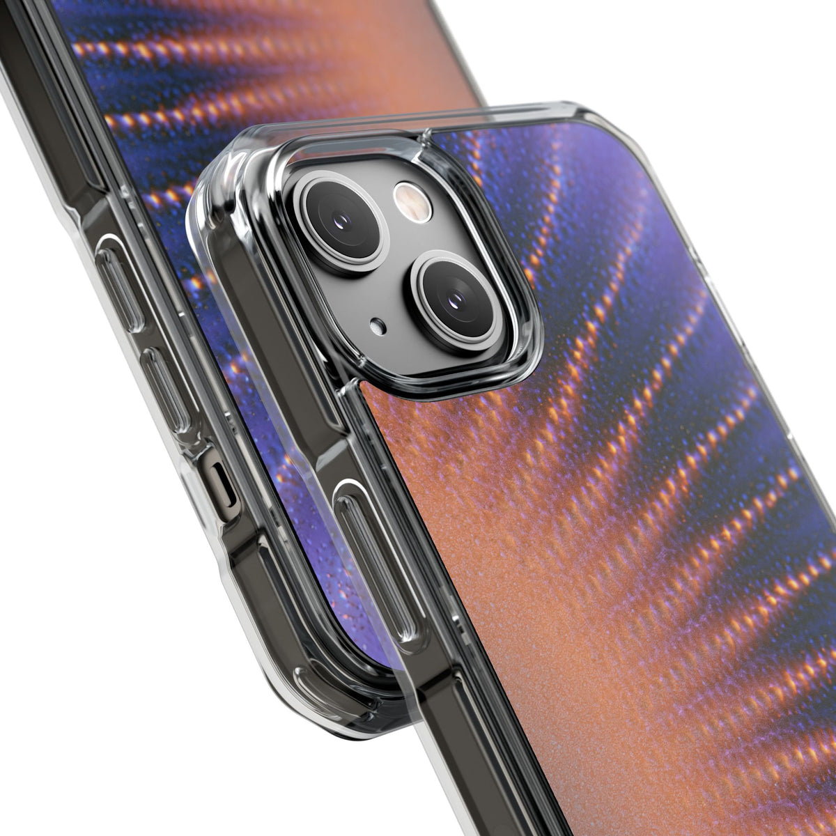 Luminous Aura Burst · Clear Impact Magnetic Phone Case for iPhone · Blue