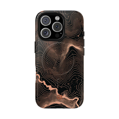 Orange Tough 2.0 Magsafe Phone Case for iPhone - Salmon Ridge Topo