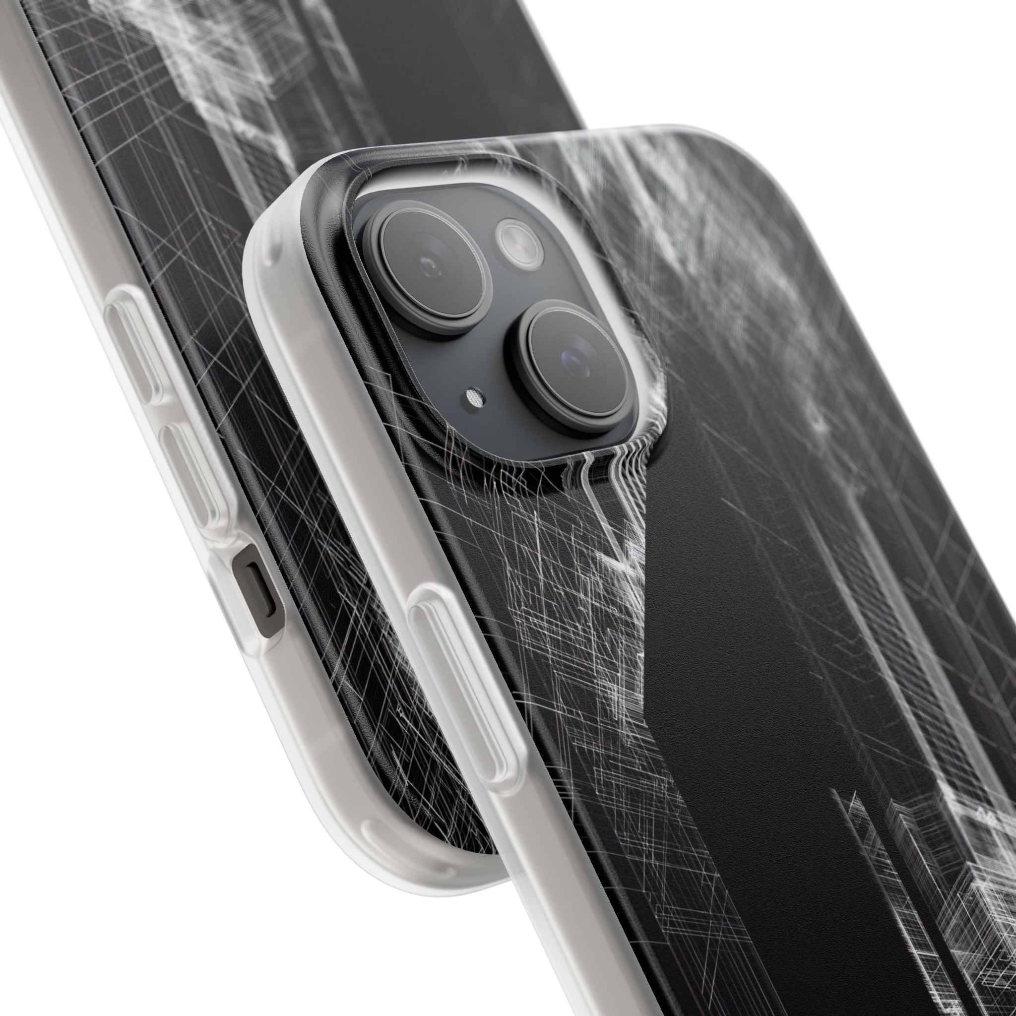 Black Lite Phone Case for iPhone - Ghost Urban Wireframe